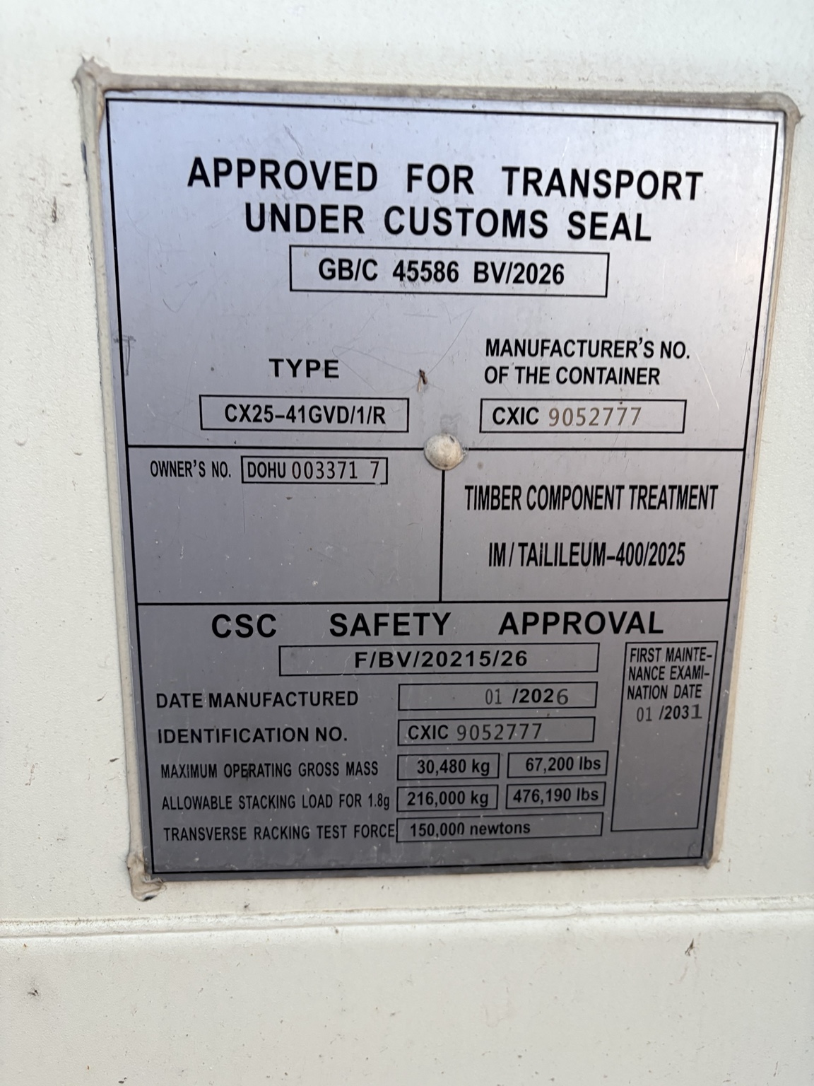 2026 40 ft High Cube Container — Beige RAL 1015 — photo 7